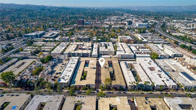 an aerial view of a city