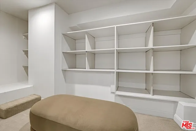 a bedroom with a bed and closet