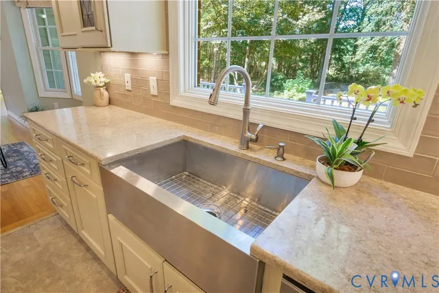 a close view of sink and a faucet