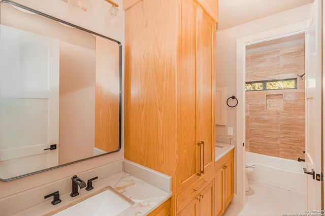 a bathroom with a shower