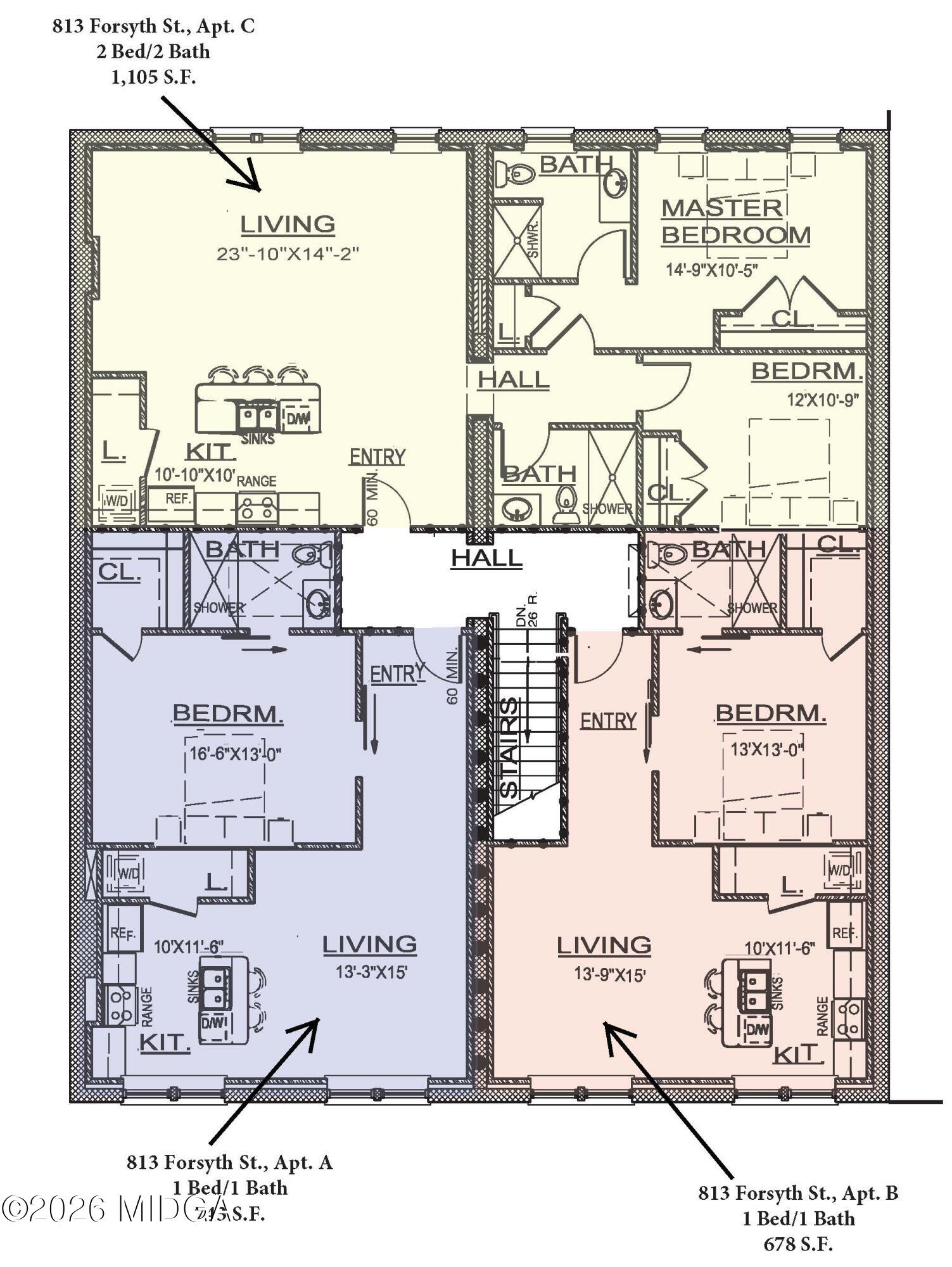 813 Forsyth Street, Unit B Macon, GA 31201 - Photo 7 of 7 Floorplan
