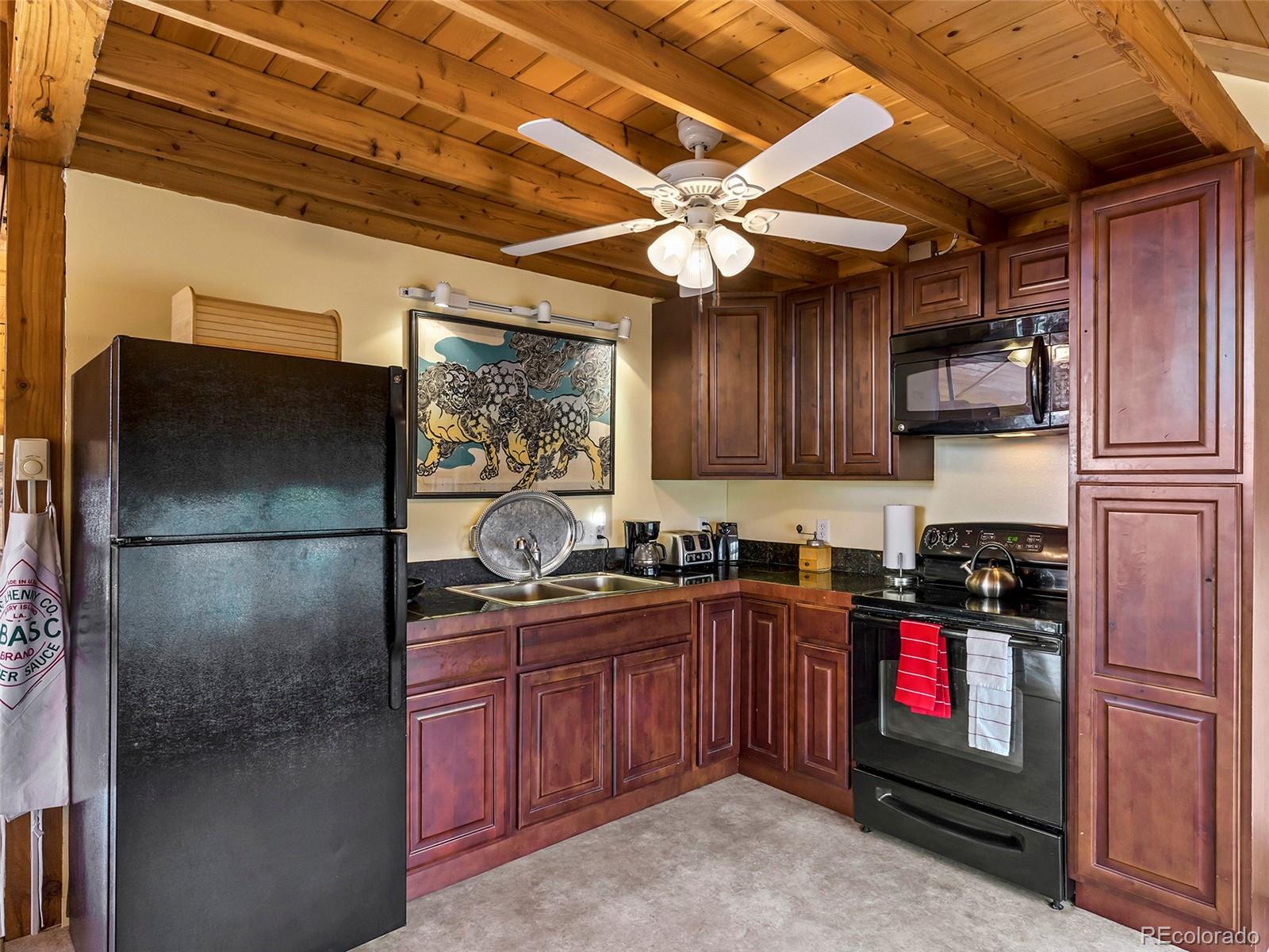 40705 Hill N Dale Road Steamboat Springs, CO 80487 - Photo 13 of 37 a kitchen with stainless steel appliances granite countertop a refrigerator a sink a stove and dishwasher