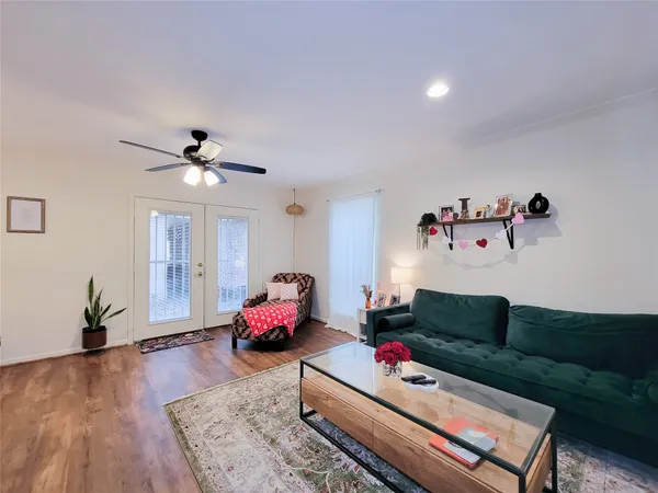 a living room with furniture