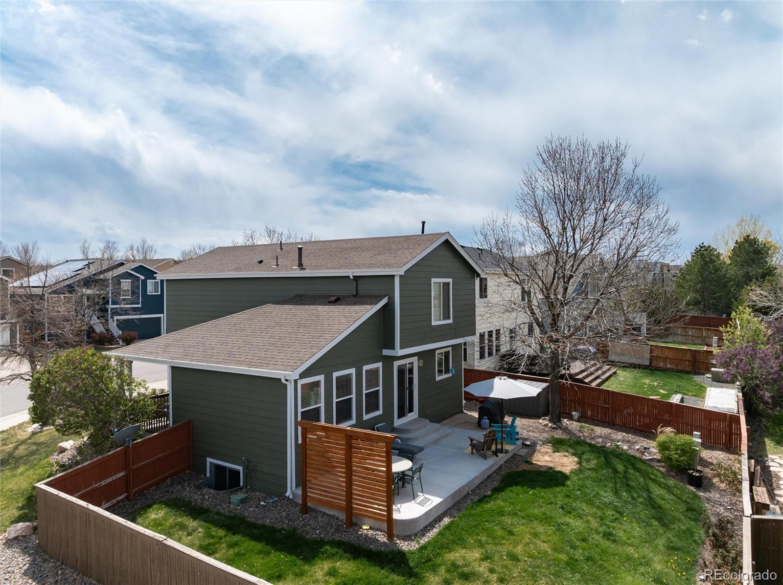 9867 Aftonwood Street Highlands Ranch, CO 80126 - Photo 25 of 41 a view of a house with a yard and sitting area