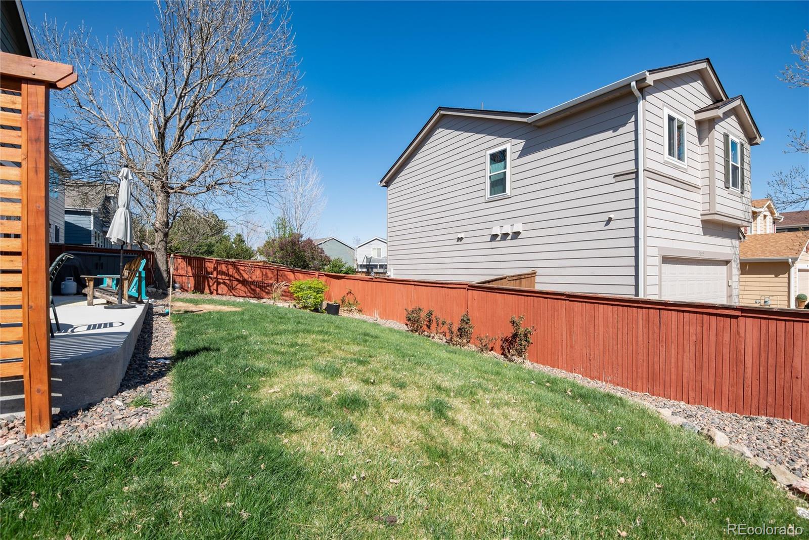 9867 Aftonwood Street Highlands Ranch, CO 80126 - Photo 28 of 41 a view of a house with backyard and sitting area