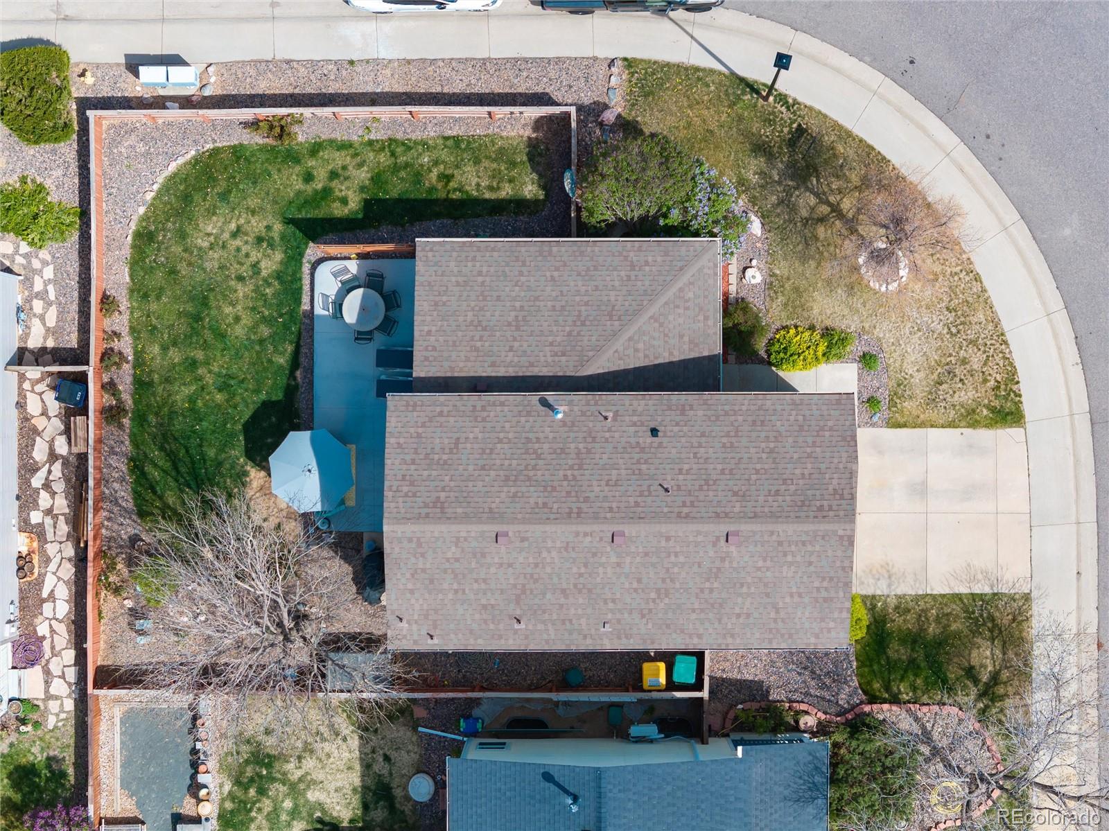 9867 Aftonwood Street Highlands Ranch, CO 80126 - Photo 36 of 41 an aerial view of a house with a garden