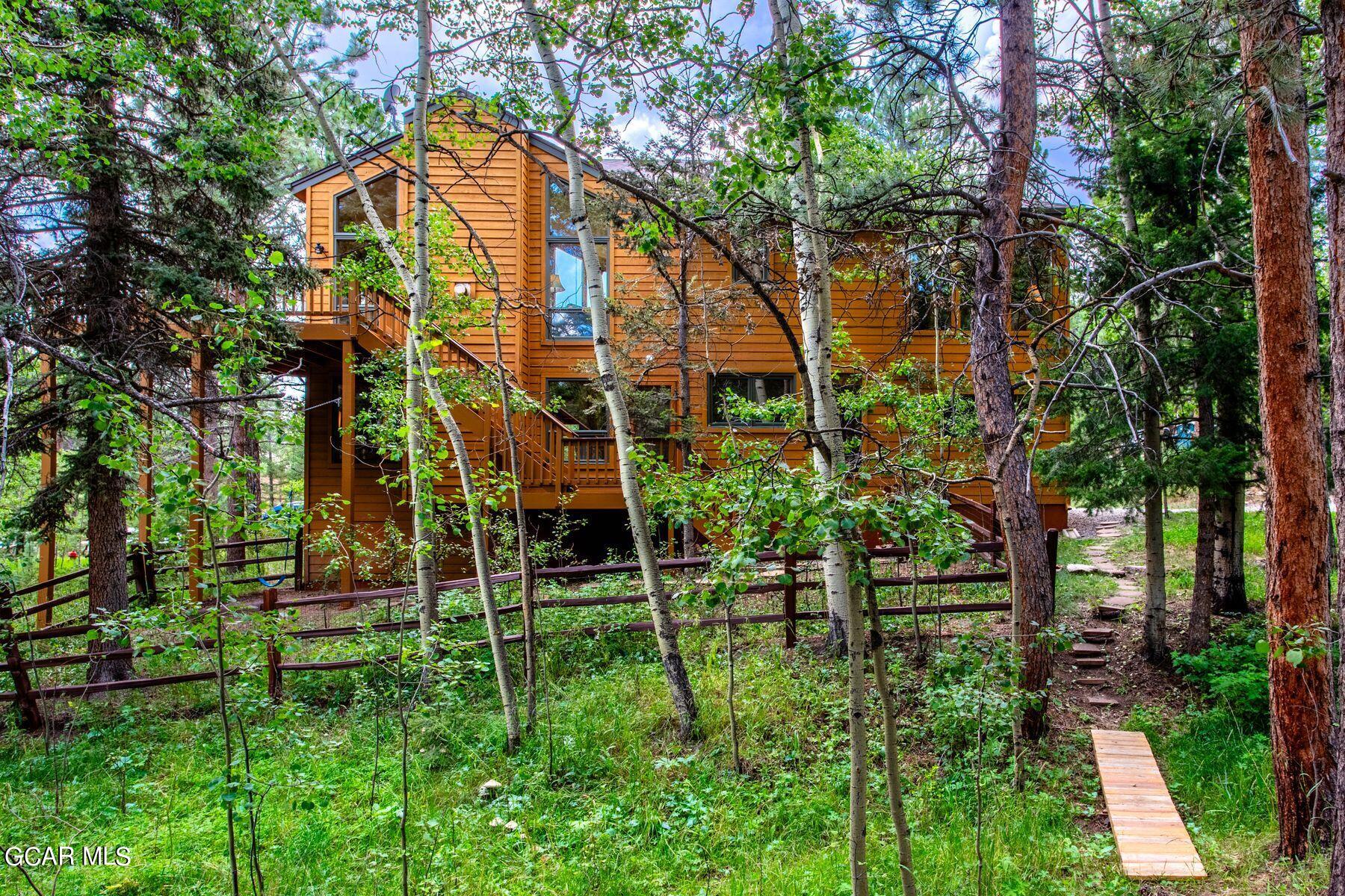30539 Rand Road Conifer, CO 80433 - Photo 33 of 36 a backyard of a house with lots of green space and fountain