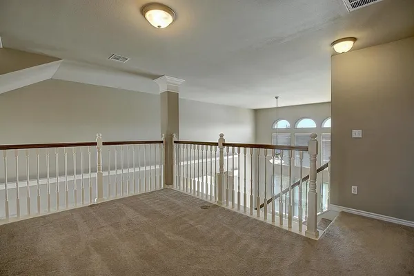 an empty room that has a window