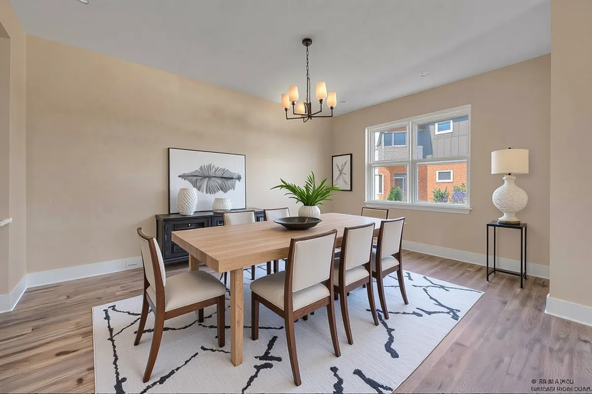 425 Haber Road, Unit 6 Cary, IL 60013 - Photo 7 of 18 a view of a dining room with furniture wooden floor and chandelier