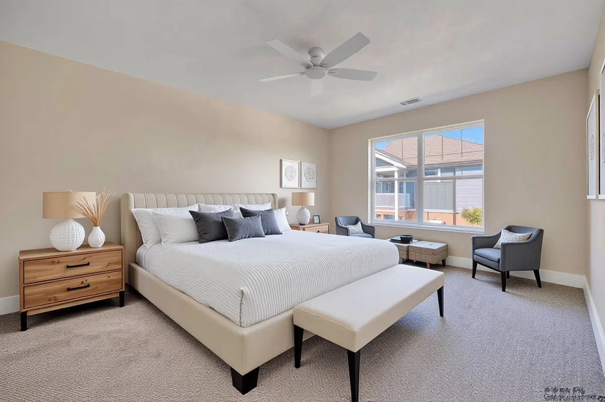 425 Haber Road, Unit 6 Cary, IL 60013 - Photo 10 of 18 a bedroom with a bed and a couch