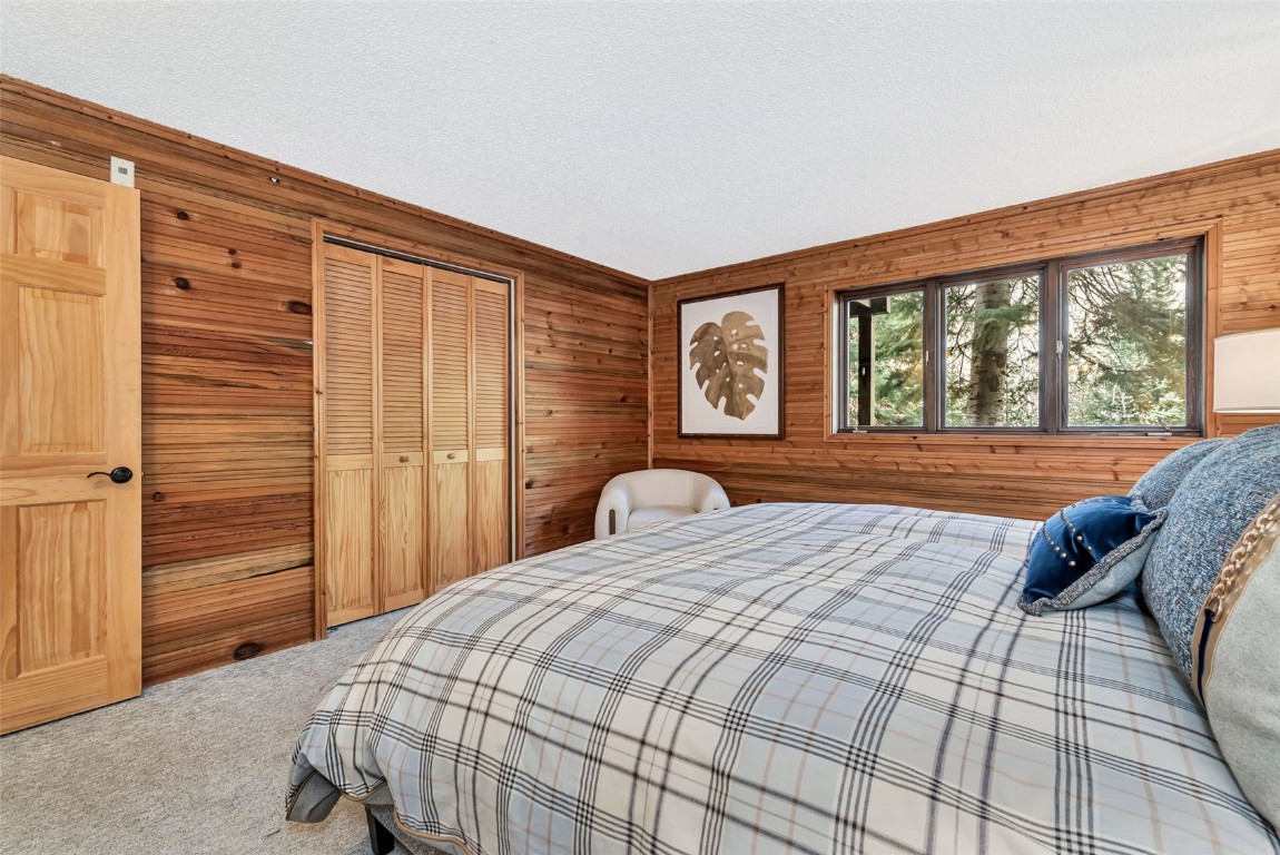 2617 Burgess Creek Road, Unit 102 Steamboat Springs, CO 80487 - Photo 25 of 38 a bedroom with a bed and a large window