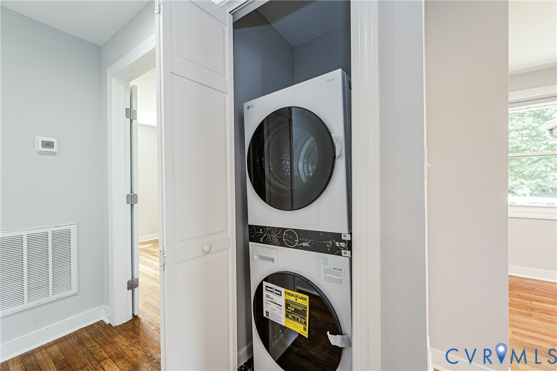 2015 Fordson Road Richmond, VA 23229 - Photo 21 of 48 Laundry closet with a stacked washer and dryer, wo
