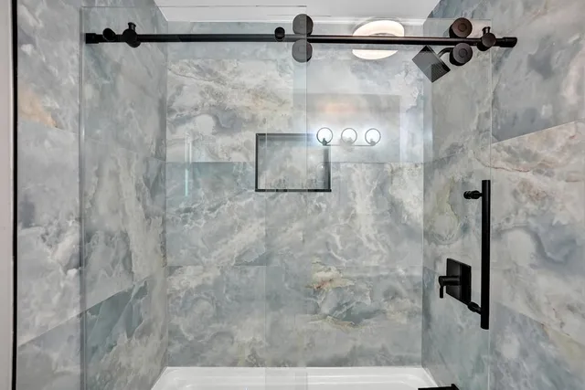 a bathroom with a shower