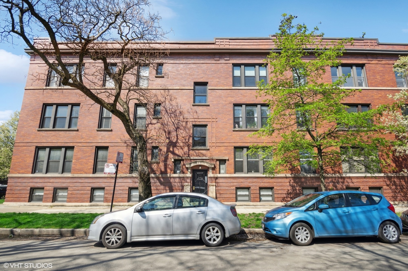 a car parked in front of a house