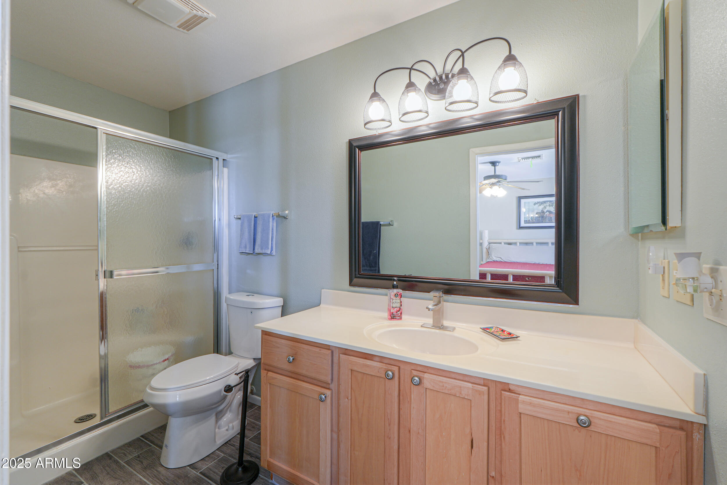 209 South Hidden Valley Road Maricopa, AZ 85139 - Photo 19 of 39 a bathroom with a sink toilet and shower