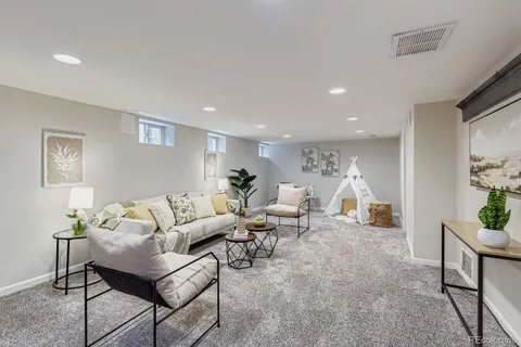 a living room with furniture