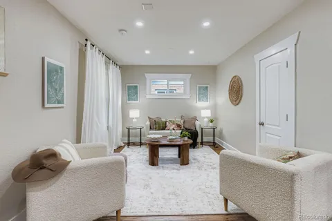 a living room with furniture