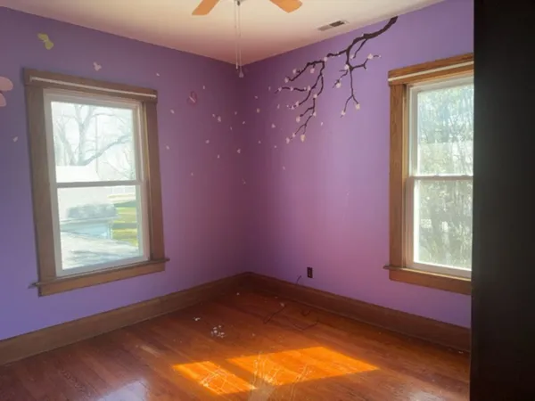 an empty room with a window