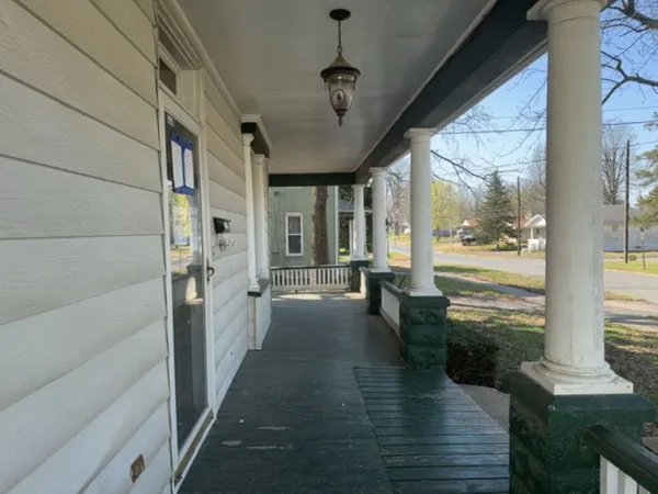 a view of a porch