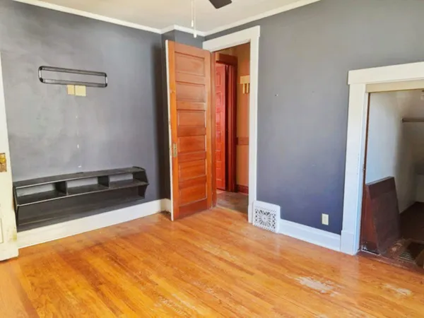 a view of a livingroom with a flat screen tv