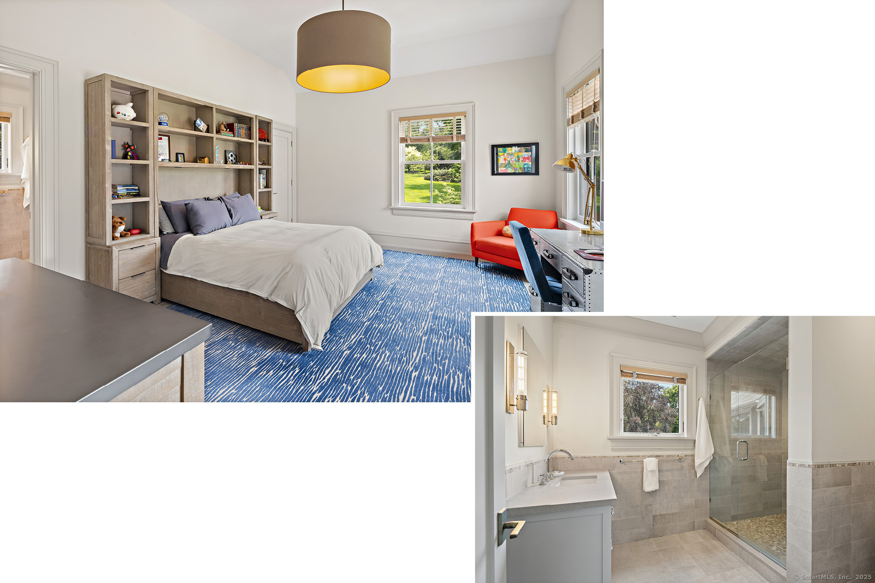 39 Compo Parkway Westport, CT 06880 - Photo 27 of 40 a bedroom with a bed and a large mirror