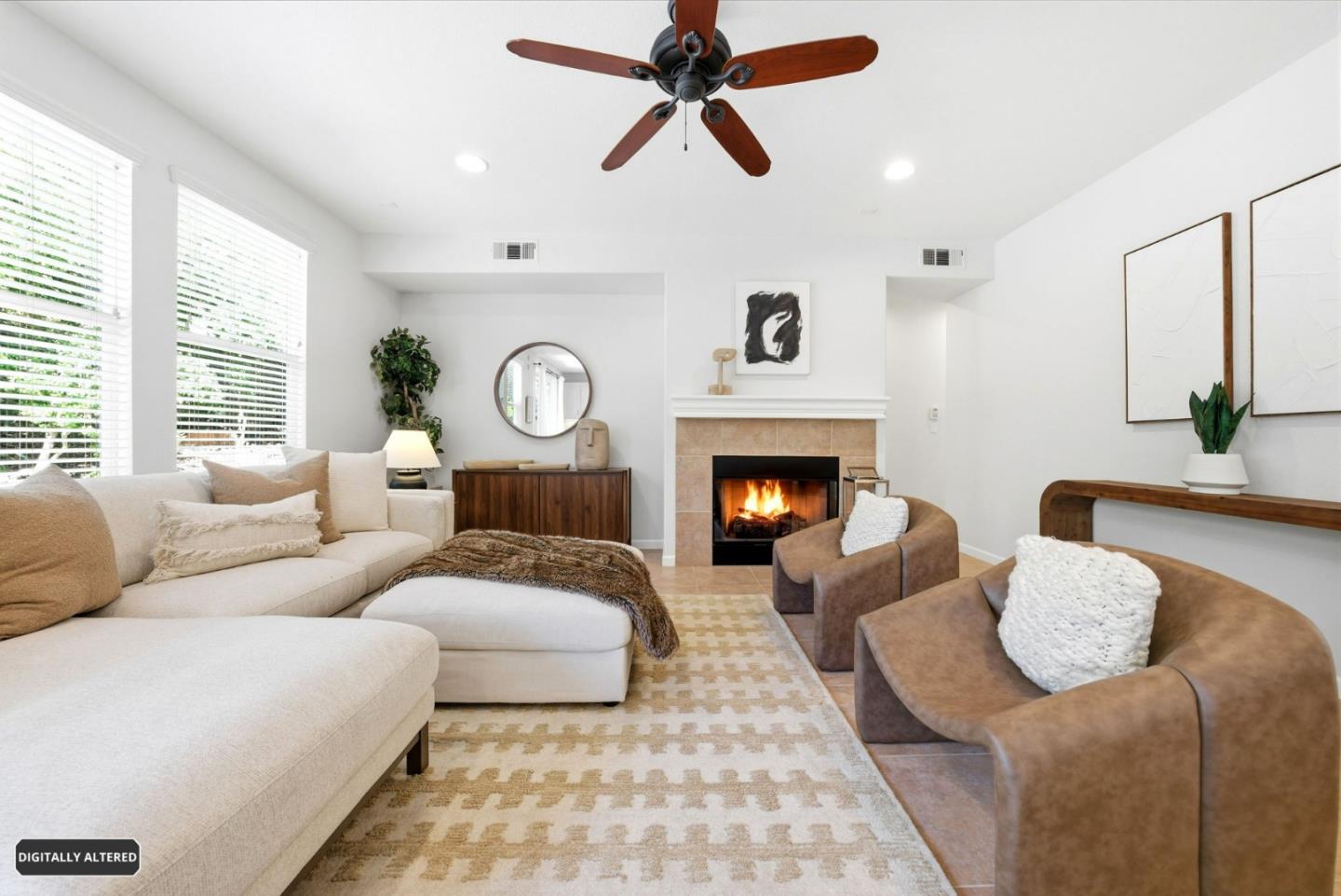 2556 Harlow Lane San Ramon, CA 94582 - Photo 18 of 62 a living room with furniture and a fireplace