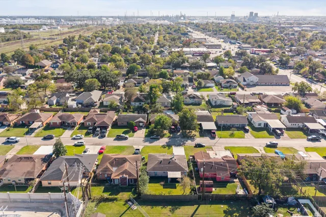 an aerial view of multiple house