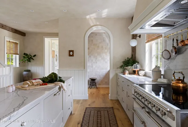 a dining table with chairs