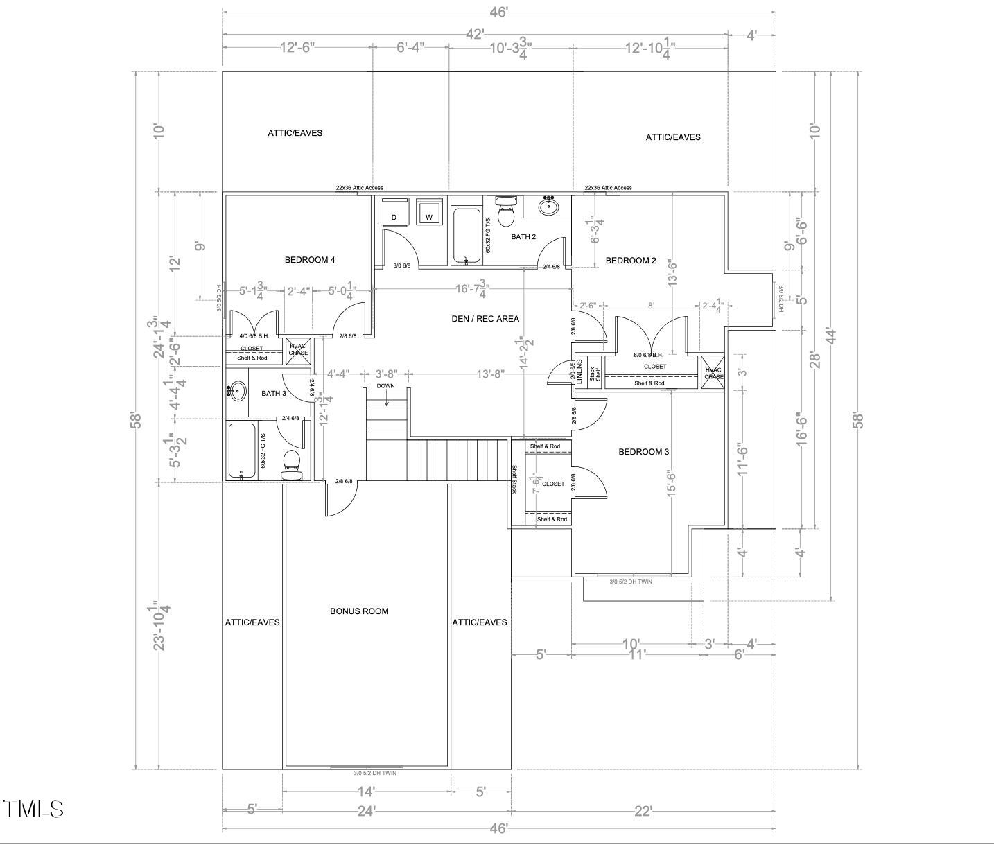 718 Coley Farm Road Fuquay-Varina, NC 27526 - Photo 26 of 26 The Parker- 718 Coley 2nd Floor Plan