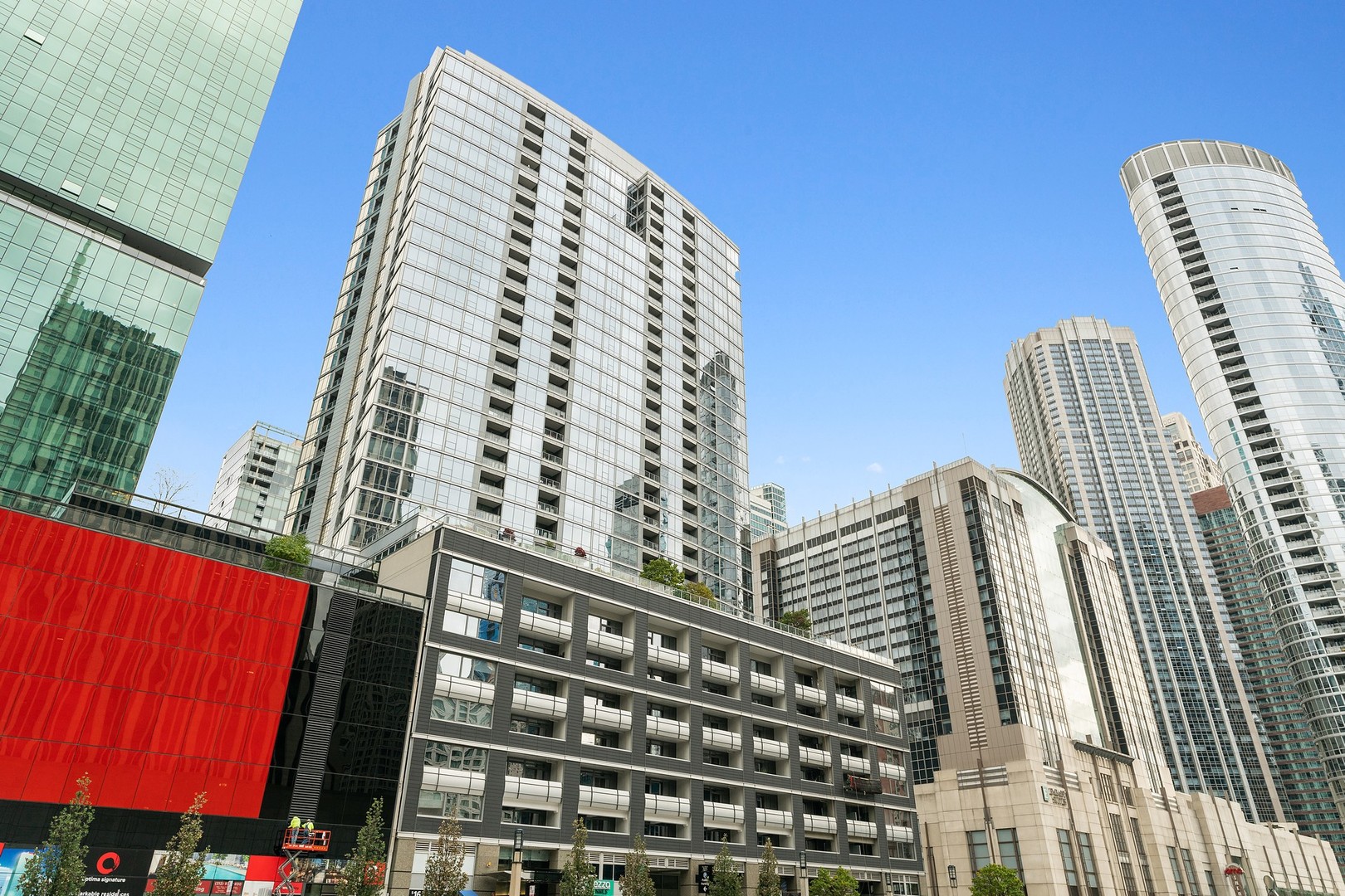 a view of a tall building