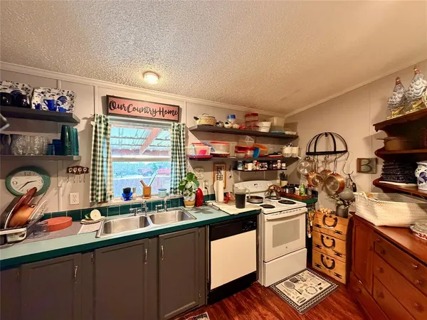 a kitchen with a sink appliances and cabinets