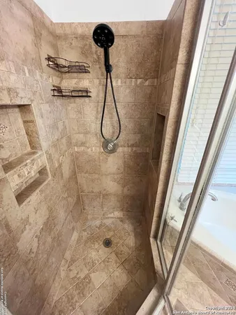 a bathroom with a tub