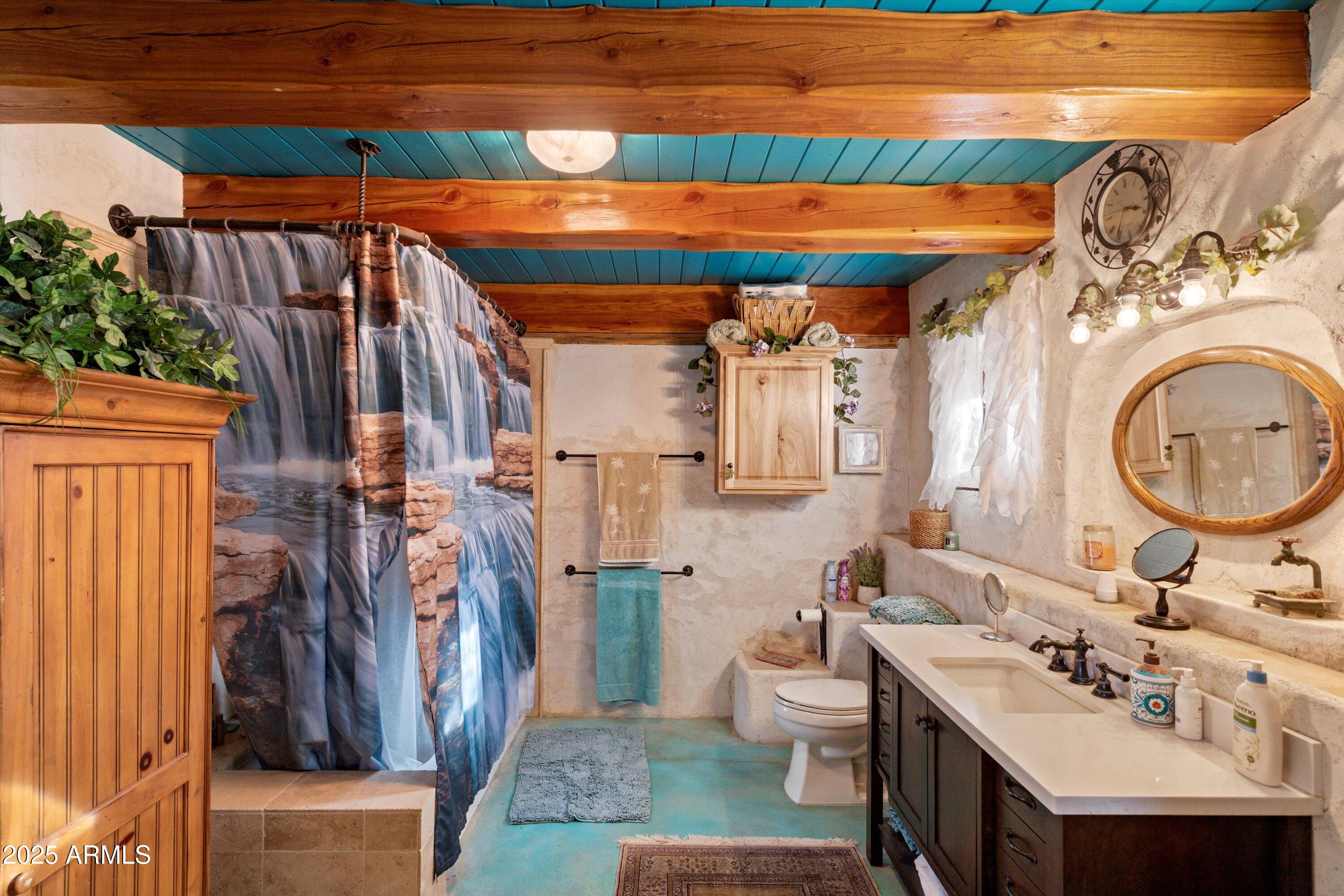 69182 North Centennial Park Road Salome, AZ 85348 - Photo 36 of 91 a bathroom with a sink a mirror and shower