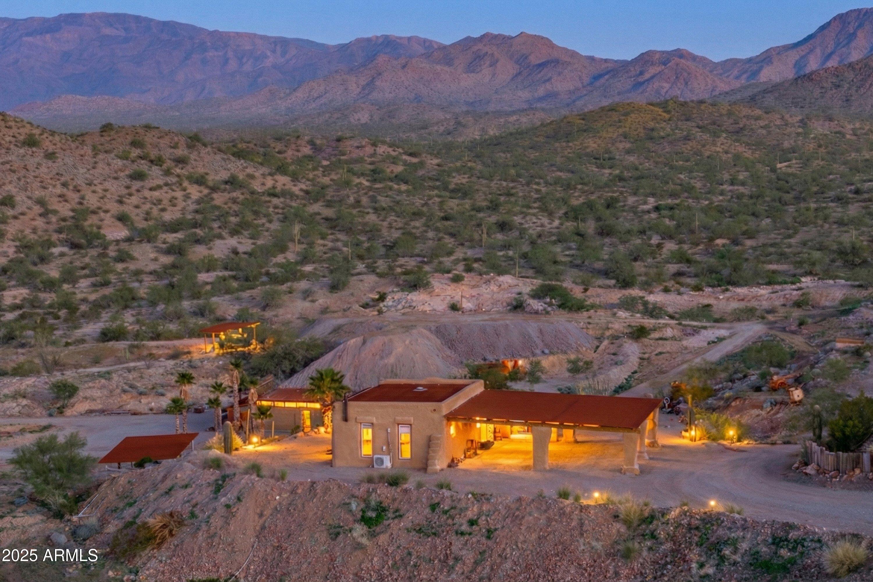 69182 North Centennial Park Road Salome, AZ 85348 - Photo 39 of 91 an aerial view of residential house with an outdoor space and mountain view