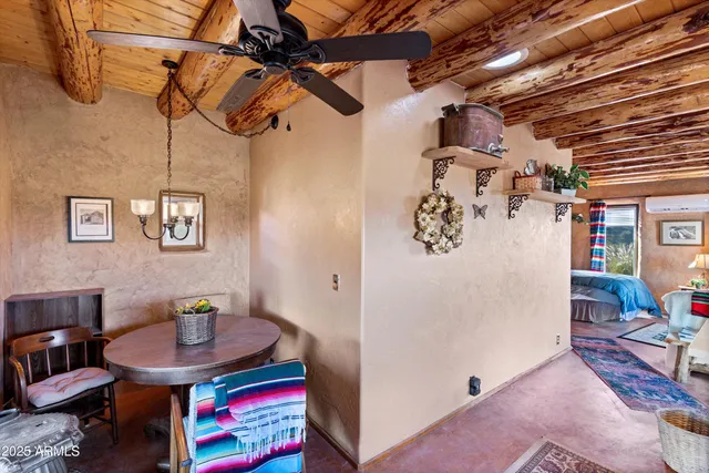 a view of a mountain with an outdoor space