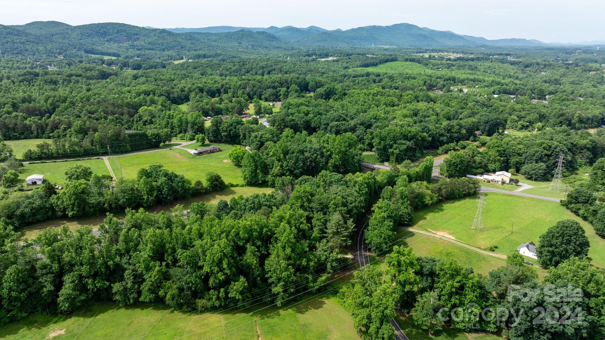 215 Blanton Road Morganton, NC 28655 - Photo 36 of 40 a view of a lush green forest with trees and some houses