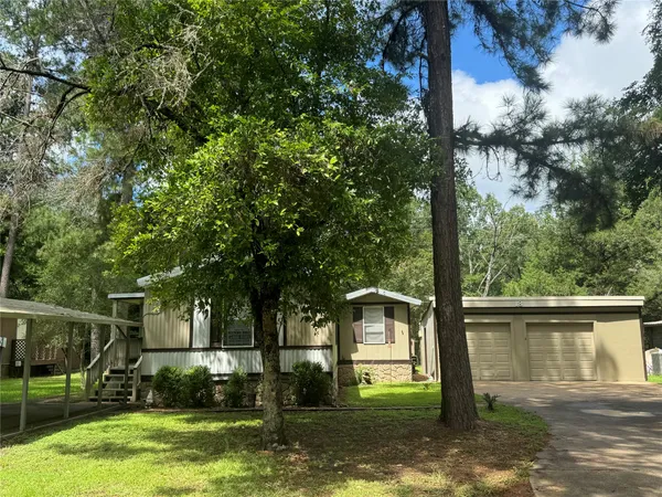 a view of a house with backyard and a tree