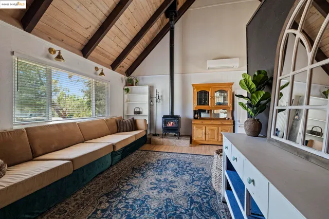 a living room with furniture and a couch
