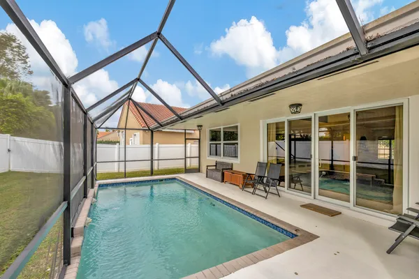 a view of a porch with a backyard