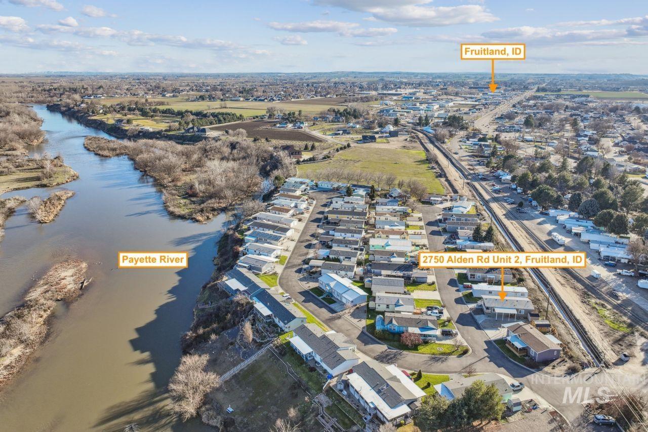 2750 Alden Road, Unit 2 Fruitland, ID 83619 - Photo 22 of 24 Aerial view of property's location featuring a nearby body of water