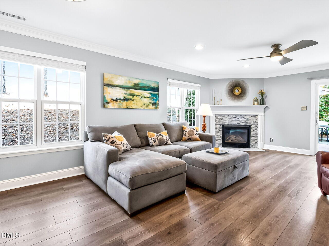 422 Intern Way Durham, NC 27713 - Photo 5 of 33 a living room with furniture and a fireplace