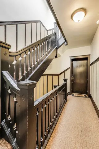 a view of an entryway with staircase
