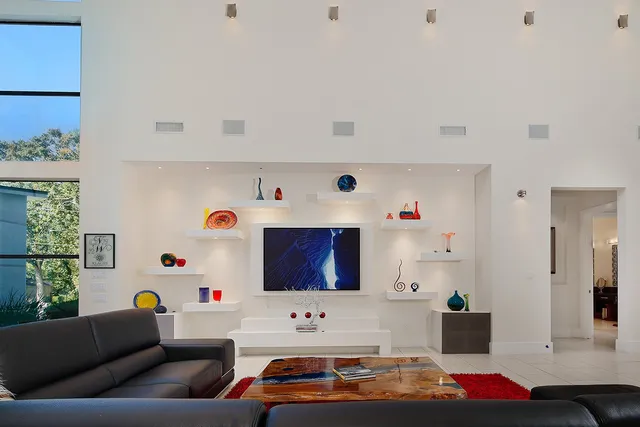 a living room with furniture and a couch