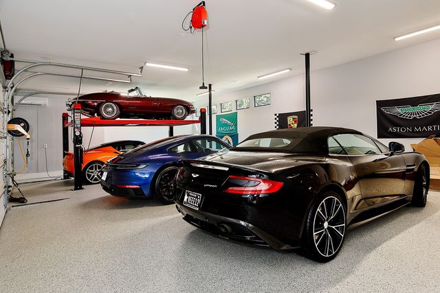 a car parked in garage