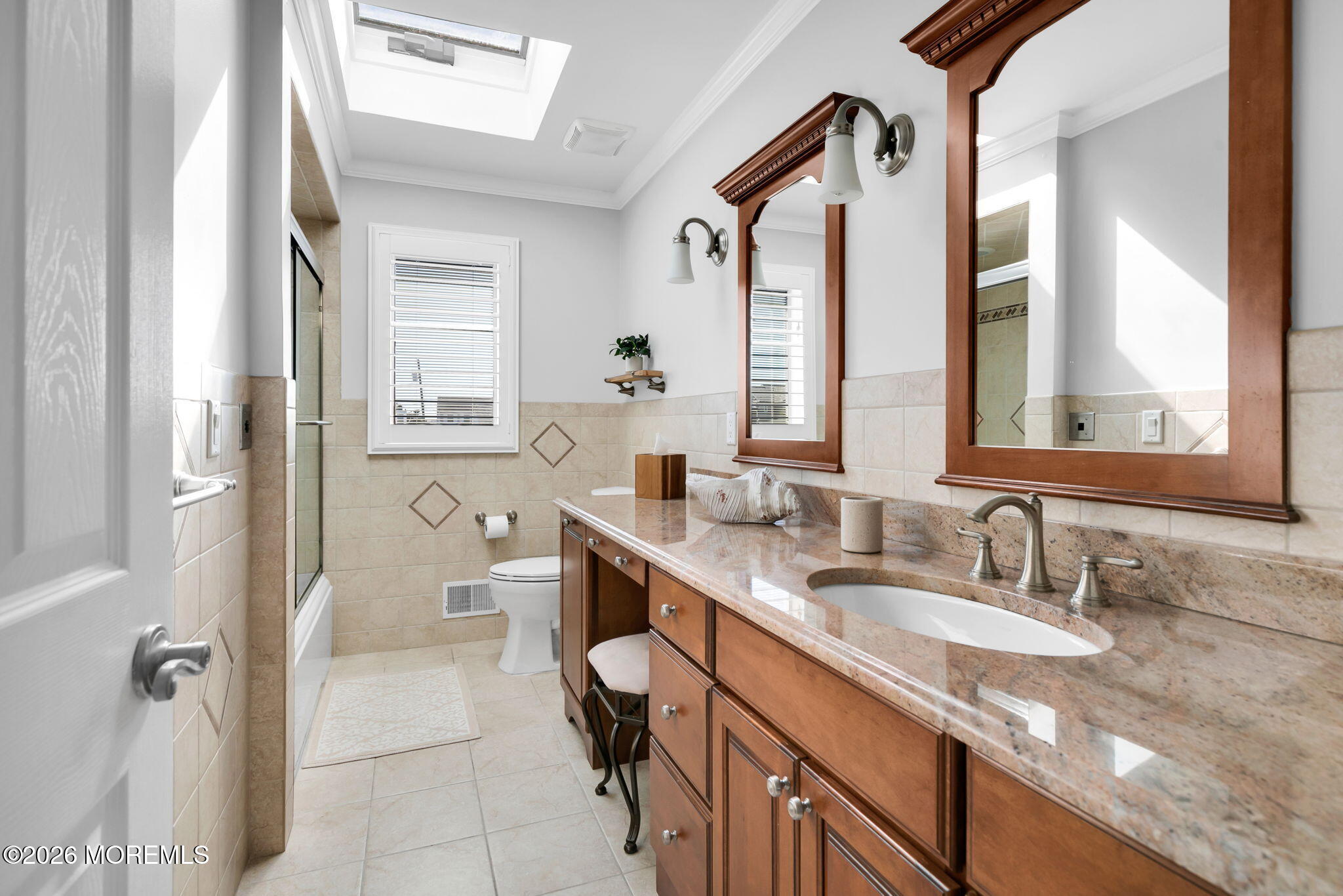 327 Tide Pond Road Mantoloking, NJ 08738 - Photo 30 of 45 a bathroom with a granite countertop sink mirror and double