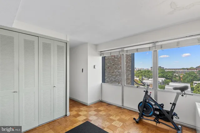 a view of workspace with city view