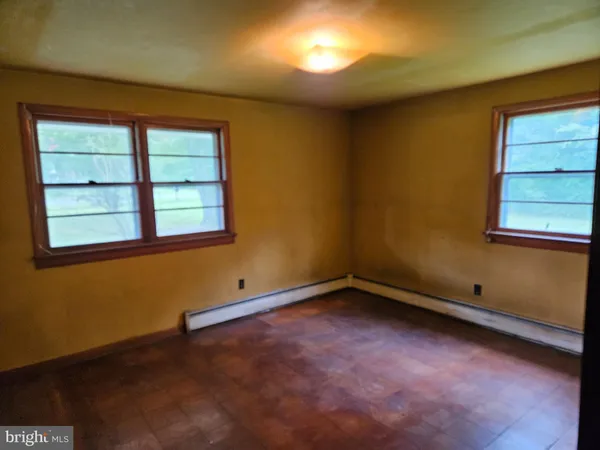an empty room with a window
