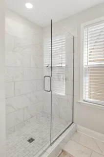a bathroom with a shower