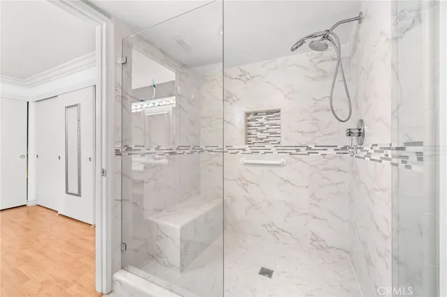 a bathroom with a shower