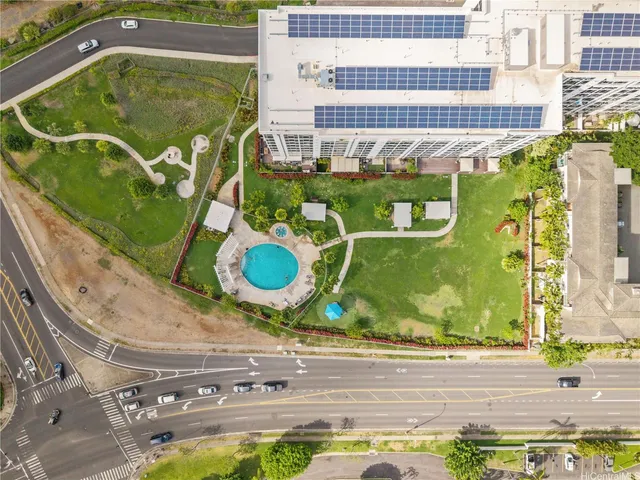 a view of a city and lake